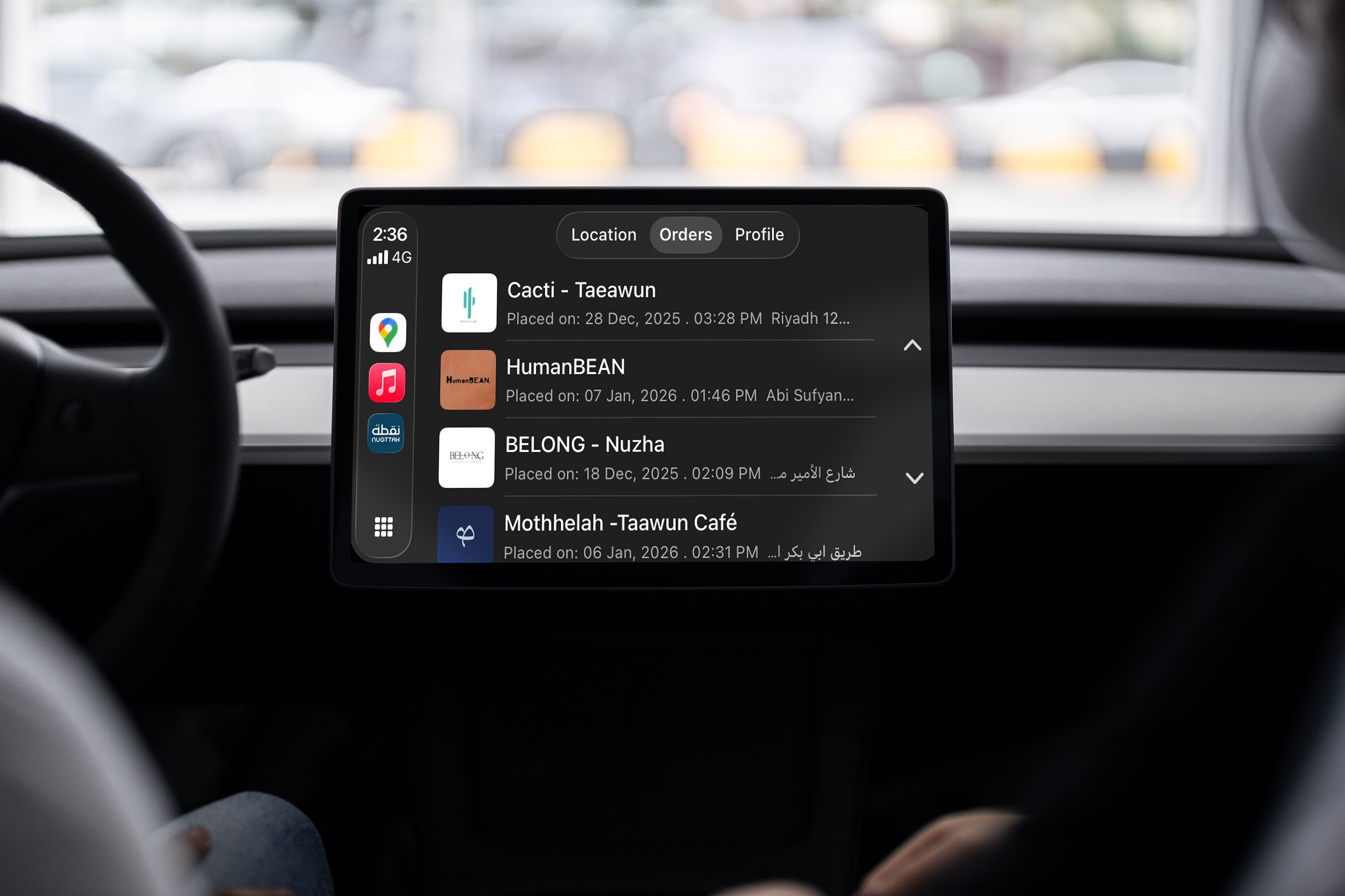 Nugttah on CarPlay ordering